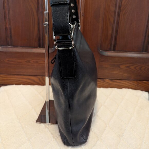 Vintage Coach 9188 Black Leather Legacy Slim Duffle Shoulder Bag/crossbody - Picture 5 of 11